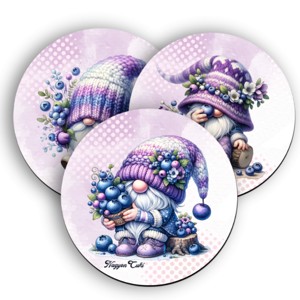 3 db cuki áfonyás manó kör alakú alátét szett (#84), , , MESKA