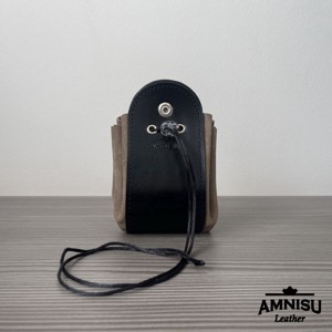 Fekete - szürke sárkányszemes bőr 2in1 szütyő és kockatálca - Amber - játék & sport - szerepjáték - Meska.hu