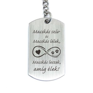 Macskás szív acél medálos kulcstartó - táska & tok - kulcstartó & táskadísz - kulcstartó - Meska.hu