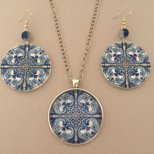 Azulejo No.1 fülbevaló - ékszer - fülbevaló - lógós kerek fülbevaló - Meska.hu Azulejo No.1 fülbevaló - ékszer - fülbevaló - lógós kerek fülbevaló - Meska.hu