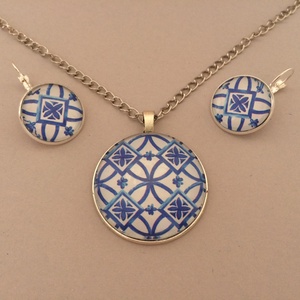 Azori azulejo No.5 francia kapcsos fülbevaló - ékszer - fülbevaló - lógós kerek fülbevaló - Meska.hu Azori azulejo No.5 francia kapcsos fülbevaló - ékszer - fülbevaló - lógós kerek fülbevaló - Meska.hu