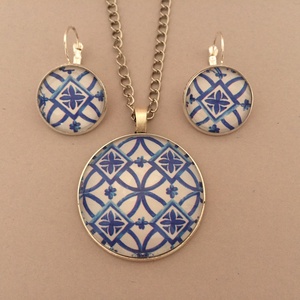 Azori azulejo No.5 nyaklánc  - ékszer - nyaklánc - medálos nyaklánc - Meska.hu