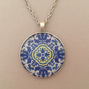 Azori azulejo No.9 nyaklánc , Ékszer, Nyaklánc, Medálos nyaklánc, Ékszerkészítés, Meska