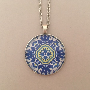 Azori azulejo No.9 nyaklánc  - ékszer - nyaklánc - medálos nyaklánc - Meska.hu