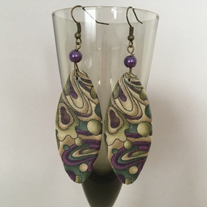 Textilamőba No2. fülbevaló  - ékszer - fülbevaló - lógó fülbevaló - Meska.hu