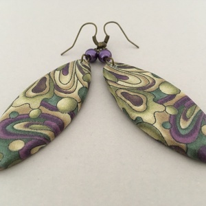 Textilamőba No2. fülbevaló  - ékszer - fülbevaló - lógó fülbevaló - Meska.hu