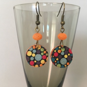 Pöttyözön mini fülbevaló - ékszer - fülbevaló - lógós kerek fülbevaló - Meska.hu