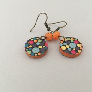 Pöttyözön mini fülbevaló - ékszer - fülbevaló - lógós kerek fülbevaló - Meska.hu