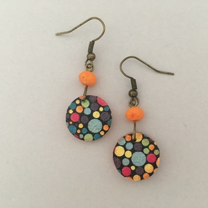 Pöttyözön mini fülbevaló - ékszer - fülbevaló - lógós kerek fülbevaló - Meska.hu