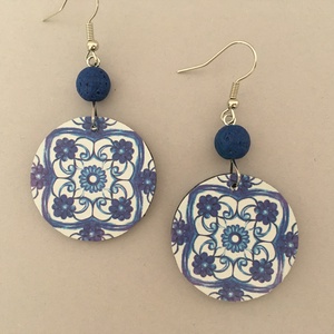 Azori azulejo No.9 fülbevaló - Meska.hu