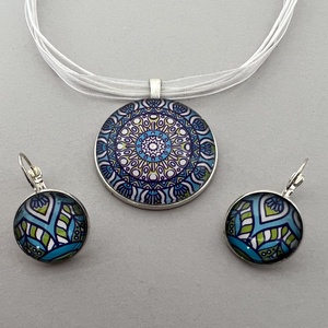 Inka mandala No.1 francia kapcsos fülbevaló - ékszer - fülbevaló - lógó fülbevaló - Meska.hu