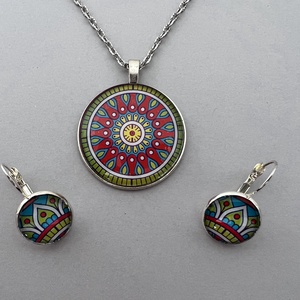 Inka mandala No.10 francia kapcsos fülbevaló - ékszer - fülbevaló - lógó fülbevaló - Meska.hu