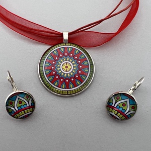 Inka mandala No.10 francia kapcsos fülbevaló - ékszer - fülbevaló - lógó fülbevaló - Meska.hu