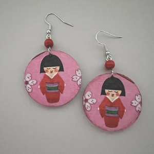 Kokeshi baba No.3 fülbevaló - Meska.hu