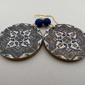 Azulejo No.9 fülbevaló - ékszer - fülbevaló - karika fülbevaló - Meska.hu
