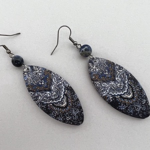Paisley No.3 fülbevaló  - ékszer - fülbevaló - lógó fülbevaló - Meska.hu