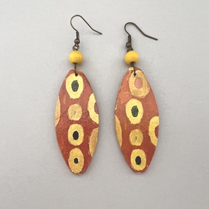 Klimt fülbevaló - burokban No.5, Ékszer, Fülbevaló, Lógó fülbevaló, Decoupage, transzfer és szalvétatechnika, Ékszerkészítés, MESKA