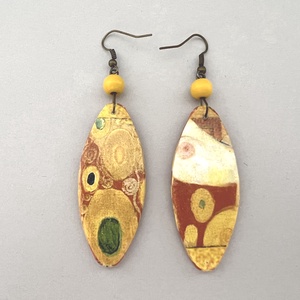 Klimt fülbevaló - burokban No.5 - ékszer - fülbevaló - lógó fülbevaló - Meska.hu