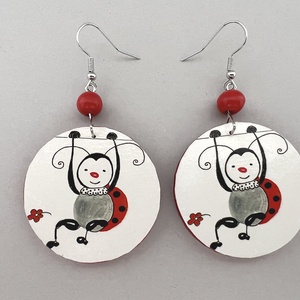 Katicás No. 2 fülbevaló - ékszer - fülbevaló - lógós kerek fülbevaló - Meska.hu