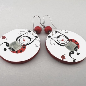 Katicás No. 2 fülbevaló - ékszer - fülbevaló - lógós kerek fülbevaló - Meska.hu