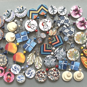 Katicás No. 2 fülbevaló - ékszer - fülbevaló - lógós kerek fülbevaló - Meska.hu