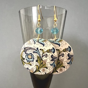 Toszkán kékek köre No.2 fülbevaló - ékszer - fülbevaló - lógós kerek fülbevaló - Meska.hu