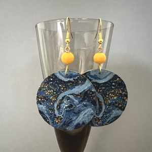 Csillagos égbolt No.1 fülbevaló - ékszer - fülbevaló - lógós kerek fülbevaló - Meska.hu