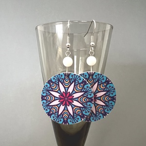 Inka mandala No.3 fülbevaló - ékszer - fülbevaló - lógós kerek fülbevaló - Meska.hu