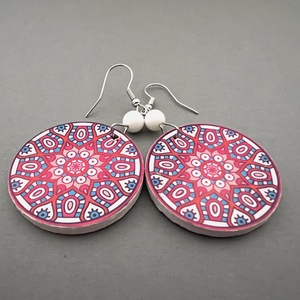 Inka mandala No.8 fülbevaló - ékszer - fülbevaló - lógós kerek fülbevaló - Meska.hu