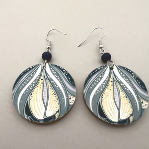 Jeges hagymakupola No.1 fülbevaló, Ékszer, Fülbevaló, Lógós kerek fülbevaló, Decoupage, transzfer és szalvétatechnika, Festett tárgyak, MESKA