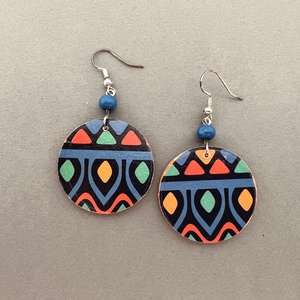 Hihetetlen India No.3 fülbevaló, Ékszer, Fülbevaló, Lógós kerek fülbevaló, Decoupage, transzfer és szalvétatechnika, Festett tárgyak, MESKA