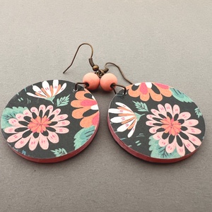 Skót virágok köre No.3 fülbevaló - ékszer - fülbevaló - lógós kerek fülbevaló - Meska.hu