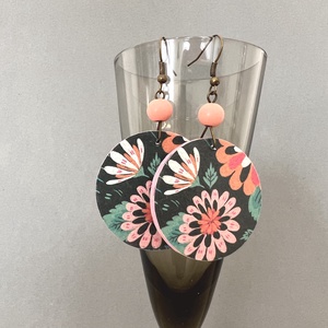 Skót virágok köre No.3 fülbevaló - ékszer - fülbevaló - lógós kerek fülbevaló - Meska.hu