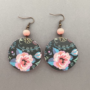 Skót virágok köre No.3 fülbevaló - ékszer - fülbevaló - lógós kerek fülbevaló - Meska.hu