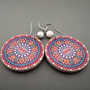 Inka mandala No.11 fülbevaló - ékszer - fülbevaló - lógós kerek fülbevaló - Meska.hu