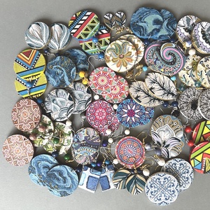 Inka No.5 fülbevaló  - ékszer - fülbevaló - lógós kerek fülbevaló - Meska.hu