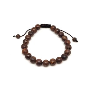 Bronzit csúszócsomós golyó karkötő 89 mm, Ékszer, Karkötő, Ásványkarkötő, , MESKA