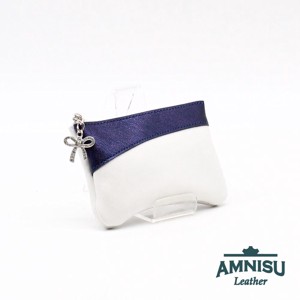 Fehér - metál sötétkék ívelt egy cipzáras kulcstartó C3002, Táska & Tok, Kulcstartó & Táskadísz, Kulcstartó, , MESKA