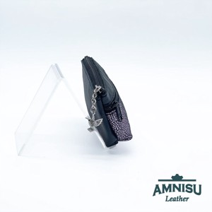 Fekete - metál lila mozaik mintás kettő cipzáras kulcstartó B8028-4028 -  - Meska.hu