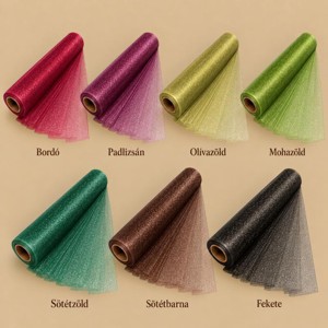 Snow organza tekercs � mély és természetes árnyalatok, 47 cm � 10 m - Meska.hu