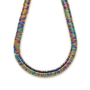 Hematit szinezett szivárvány korong 6x1mm  ékszerkészítő alapanyag (füzér), Kellékek & szerszámok, Ásvány alapanyag, Ásványfüzér, , MESKA