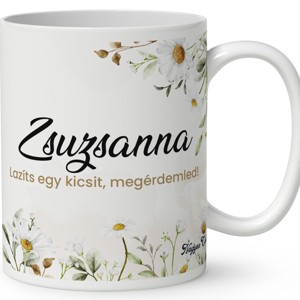 Névvel kérhető - Cuki puszis Százszorszép manó lány mintás bögre -  - Meska.hu