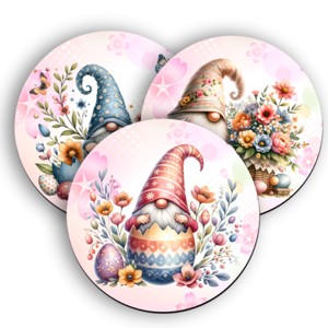 3 db cuki húsvéti manós kör alakú alátét szett (#28), , , MESKA