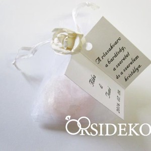 Rózsakvarc organza zsákban, Esküvő, Emlék & Ajándék, Köszönőajándék, , MESKA