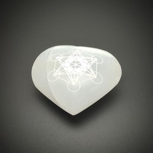 Szelenit Szív Metatron mintával 6�7 cm, Kellékek & szerszámok, Ásvány alapanyag, , MESKA