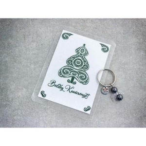 Boldog Karácsonyt kulcstartó hematittal, Táska & Tok, Kulcstartó & Táskadísz, Kulcstartó, , MESKA