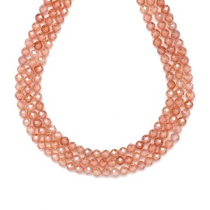 Cirkon fazettált púder golyó 4mm  ékszerkészítő alapanyag (füzér), Kellékek & szerszámok, Ásvány alapanyag, Ásványfüzér, , MESKA