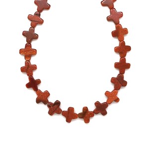 Goldstone vörös kereszt 10x3mm, Kellékek & szerszámok, Ásvány alapanyag, Ásványfüzér, , MESKA