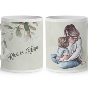 Kérd a neveddel - Anya és Fia mintás bögre, Otthon & Életmód, Konyhafelszerelés, tálalás, Tálalás, Bögre & Csésze, , MESKA