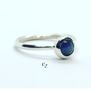 ezüst gyűrű kék színű kianit kővel, Ékszer, Gyűrű, Többköves gyűrű, Ékszerkészítés, Ötvös, MESKA